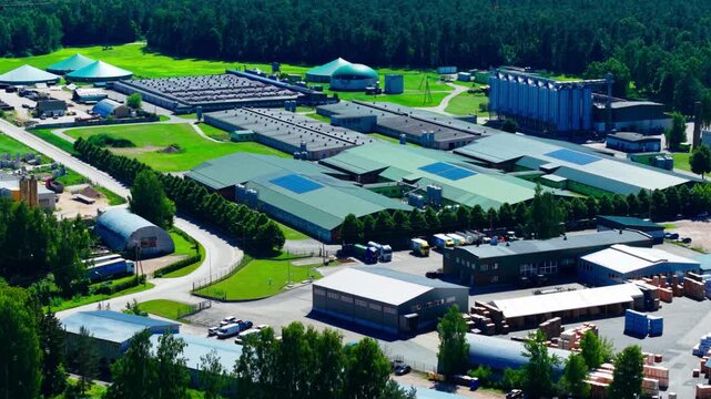 Sustainable livestock production with biogas domes silos and warehouses