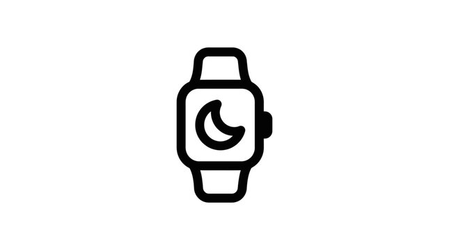 Smartwatch icon displays a crescent moon symbol to indicate sleep tracking mode or night settings.