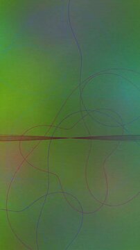 Abstract Green Digital Glitch with Organic Moving Lines.