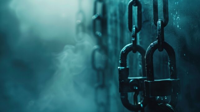 Mysterious metal chains background