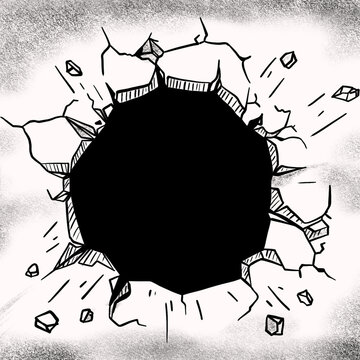 grunge background with hole
