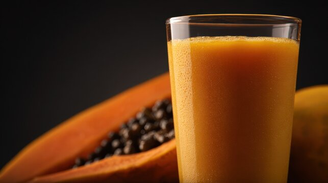 Fresh Papaya Juice in a Glass