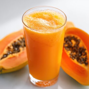 Fresh Papaya Smoothie in a Glass