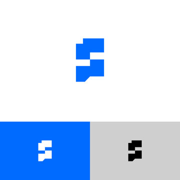Simple Pixelate Initial Letter S Logo Design