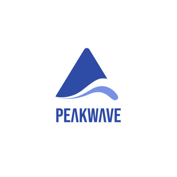 Simple Triangle Peak Wave Logo Design Template