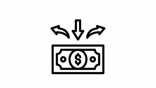 Cash Inflow minimalist stroke animation