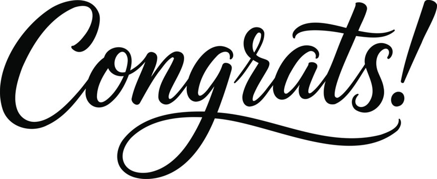 Congratulations Hand Lettering Typography Script Vector Illustration for Celebration Greeting Card Banner Invitation and Poster Design