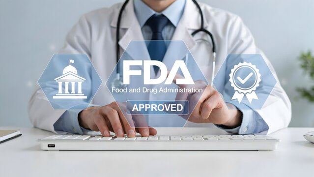 Doctor using computer with fda approved digital interface