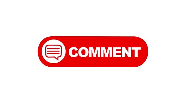 Animated comment button with chat bubble for social media engagement and ui