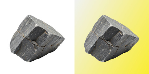 Grey stone boulder isolated in transparent background cutout © Design Hobazo
