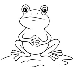 Fototapeta premium Sitting frog vector illustration for nature, wildlife, and educational resources.