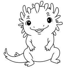 Fototapeta premium Standing axolotl vector illustration for aquatic animal collections.