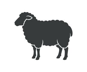 Silhouette of a Black Sheep Standing Proudly. © First