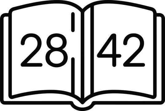 Open Book Pagination Reader Line Art Vector Icon