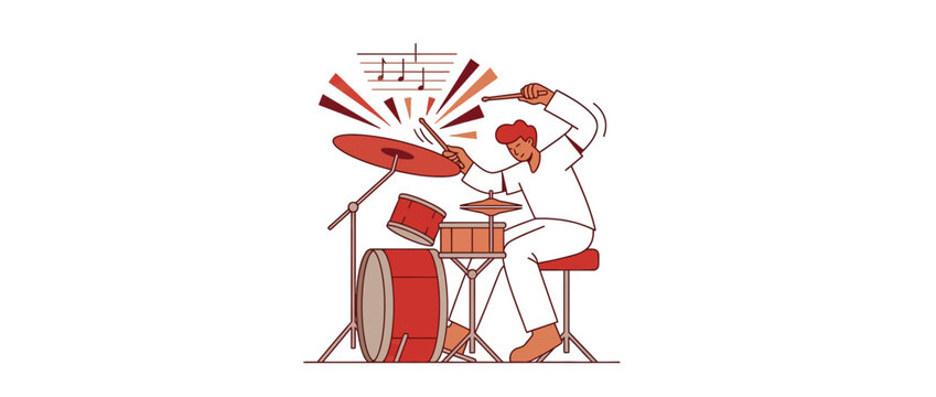 Musician Playing Drums