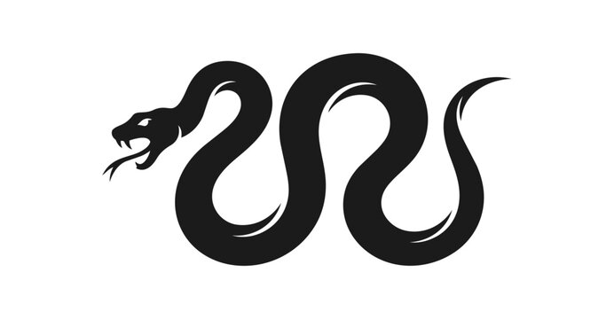Silhouette of a menacing black snake coiled and ready to strike.
