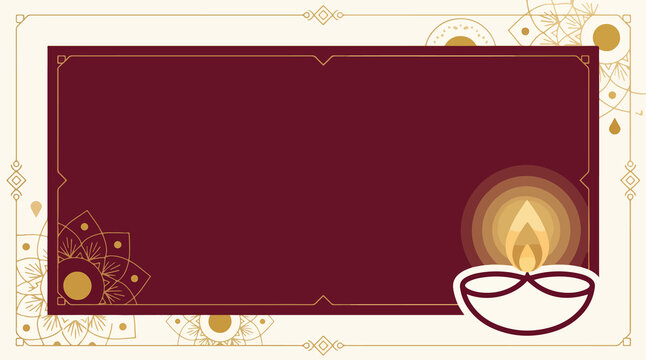 Diwali Decorative Oil Lamp and Traditional Festival Illustration