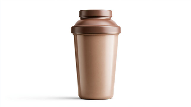 Chocolate Protein Shake Isolated on White Background