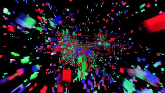 Abstract Colorful Confetti Explosion Motion Background.