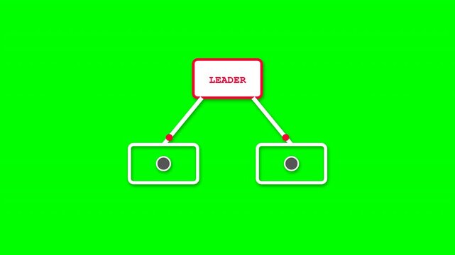 Distributed consensus sync diagram with leader on green screen