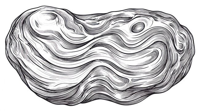 Abstract cloud like form with detailed lines on white background vector