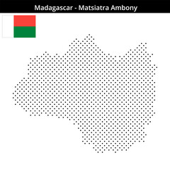 Fototapeta premium Map of Madagascar region Matsiatra-Ambony in small cross shaped dots