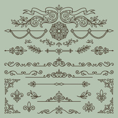 Elegant Ornamental Vector Border Design Collection. © e8studio