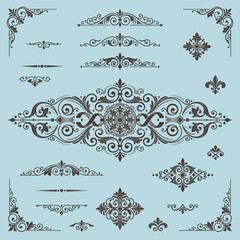 Elegant Ornate Floral Border Design Collection. © e8studio
