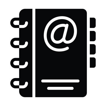 mail address book icon, contact us, contact address book Isolated Vector Solid Icon, 