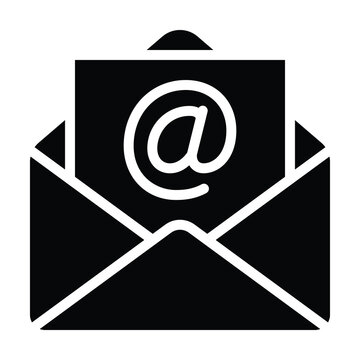 Email icon, Message, Mail, Letter, Envelope Isolated Vector Solid Icon, 