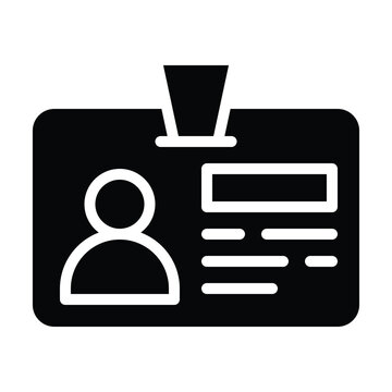 ID Card icon. Identity document vector icon. Driver's license Identification card icon symbol, Face ID and eye scan icons. Isolated Vector Solid Icon, 