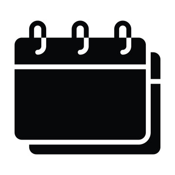 Calendar Icon, Monthly, Date, Appointment Calendar Isolated Vector Solid Icon, 
