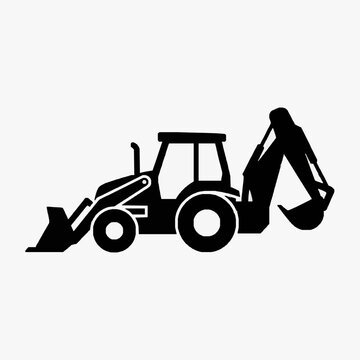 Minimalist Black and White of a Tractor with Voting Themed Typography VOTE and VOX POPULI with high quality professional line art symbols for modern creative design and digital branding projects