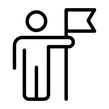 Leader Holding Flag Icon