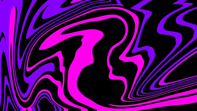 Abstract neon liquid background with vibrant purple and pink fluid art waves on black