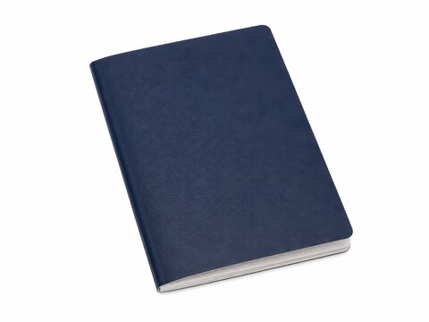 Blue notebook isolated on white background