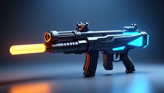 Futuristic energy rifle with glowing barrel