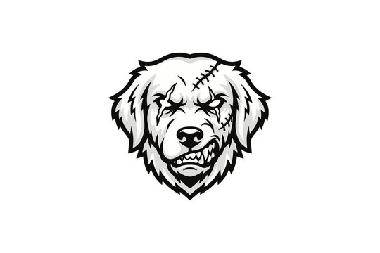 Angry Zombie Dog Mascot Vector