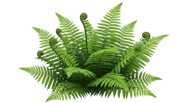 Green fern plant with water droplets