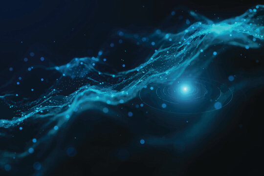 Abstract data network technology futuristic glowing lines vector