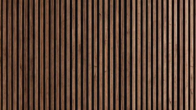 Abstract background of vertical dark wooden slats with natural texture.