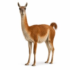 Fototapeta premium Llama Standing Isolated on White Background