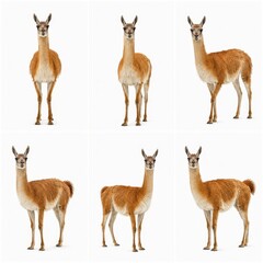 Obraz premium Llama Standing Isolated on White Background