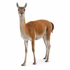 Fototapeta premium Llama Standing Isolated on White Background