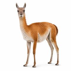 Fototapeta premium Llama Standing Isolated on White Background