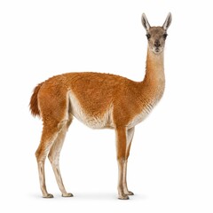 Obraz premium Llama Standing Isolated on White Background
