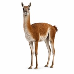 Fototapeta premium Llama Standing Isolated on White Background