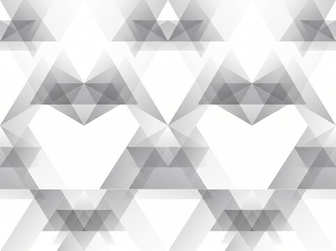 Abstract geometric seamless pattern with grey triangles isolated on white background