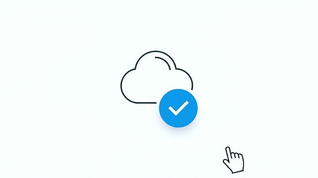 Minimalist icon featuring a cloud shape combined with an upload symbol representing data transfer cloud storage synchronization and remote file management on the web