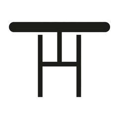 Fototapeta premium Black table icon simple minimalist furniture symbol